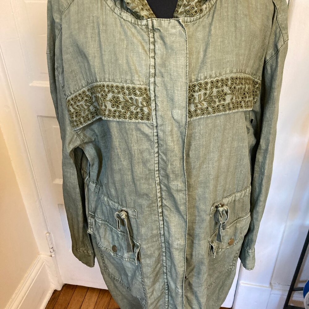 120 Sundance Dress, 100% Linen, Green, Size PM